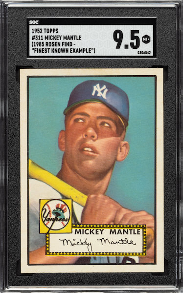 Highest Selling Baseball Card 1952 Topps Mickey Mantle